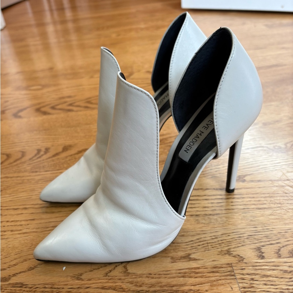 White High Heel Ankle Boots